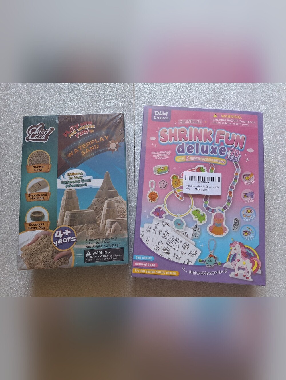 Kids Creative & Sensory Play Bundle - Brand New (Waterplay Sand + Shrink Fun)